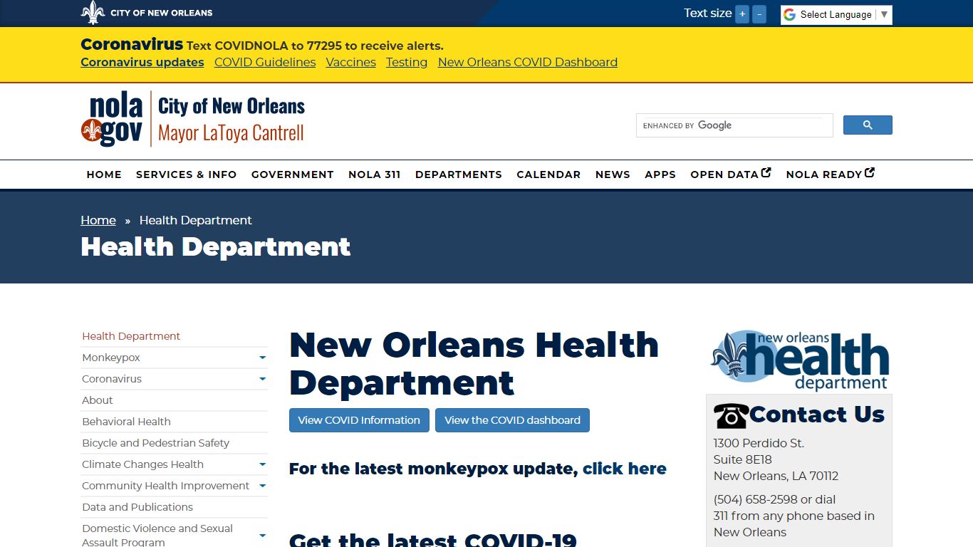 Health Department - City of New Orleans